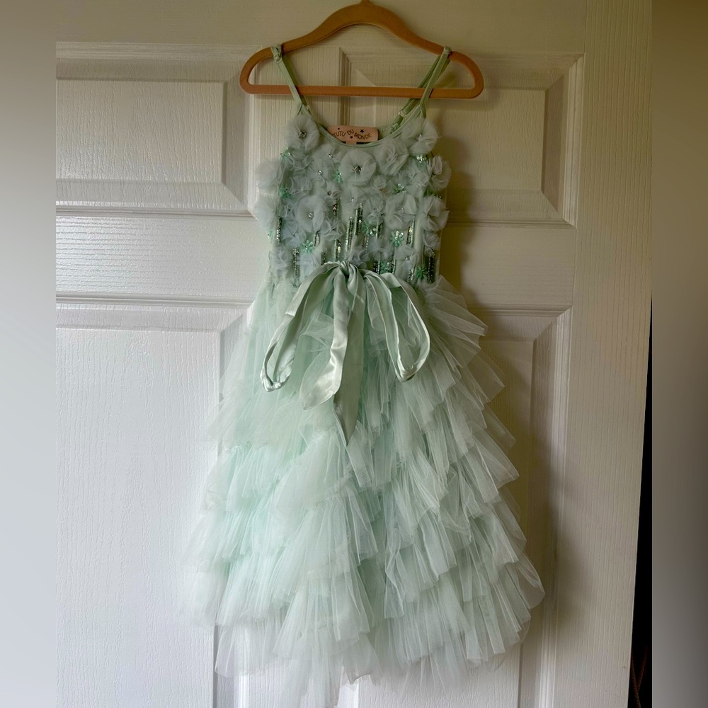 Tutu du monde peppermint teal light green dress with beautiful beaded detailing